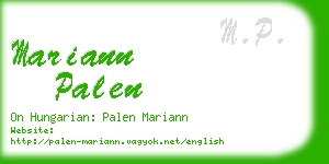 mariann palen business card